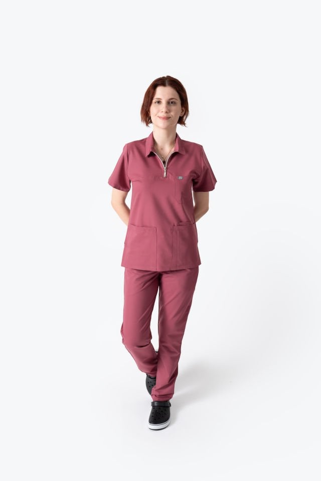 960 Gül Kurusu Polo Yaka Fermuarlı Takım