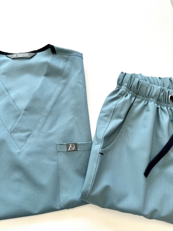 925 Antrasit Mavi Likralı Viscon Takım