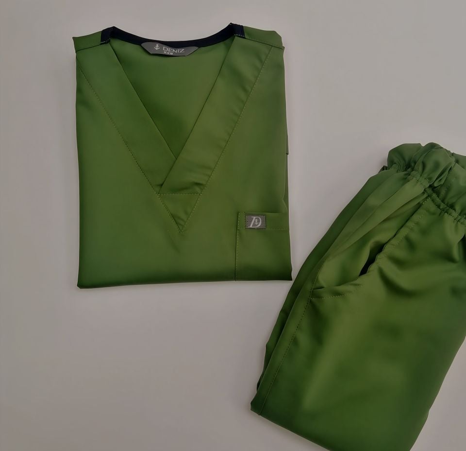 925 Kına Yeşili Likralı Viscon Kumaş Takım