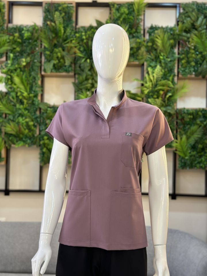 940 Lila Hakim Yaka Gizli Çıtçıtlı Tek Üst