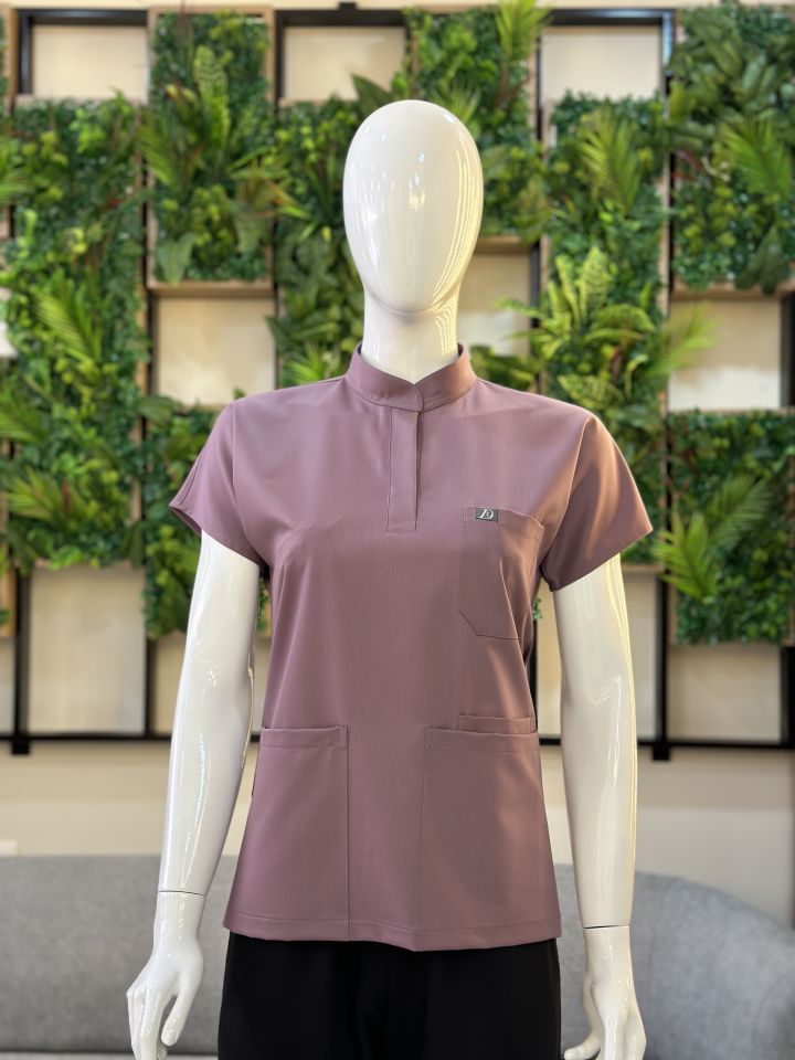 940 Lila Hakim Yaka Gizli Çıtçıtlı Tek Üst