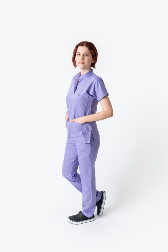 940 Açık Lila Hakim Yaka Gizli Çıtçıtlı Takım