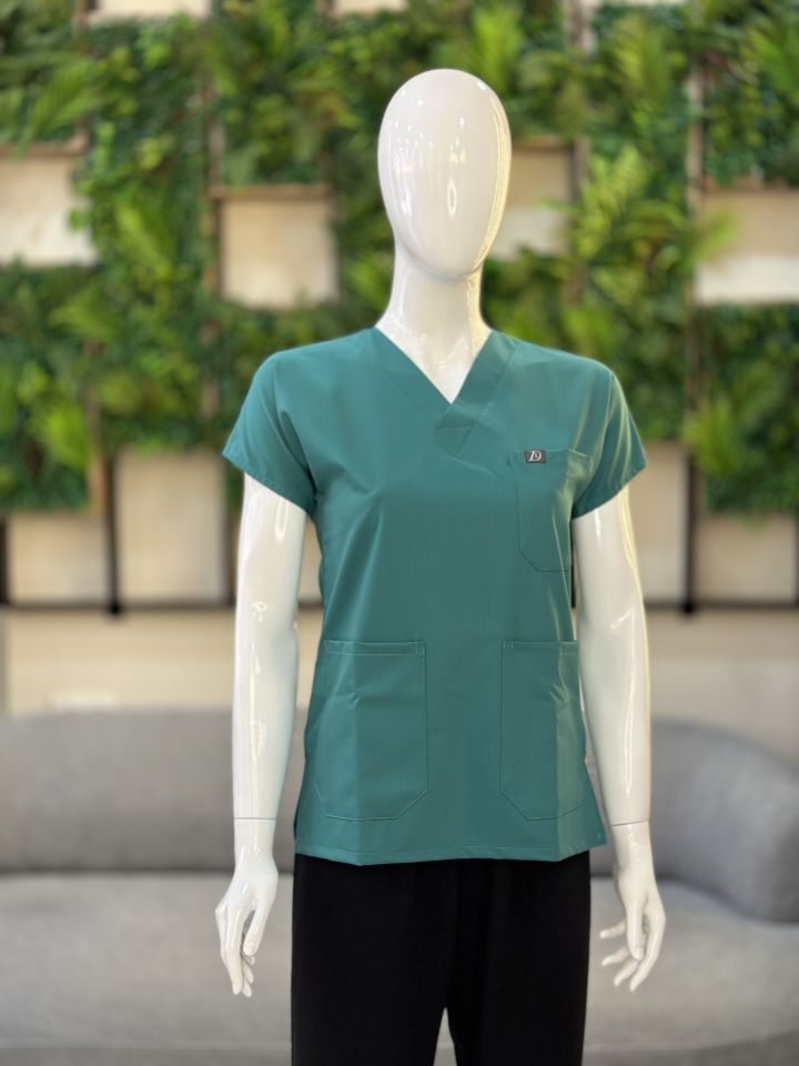 925 Benetton Yeşili Likralı Viscon Tek Üst