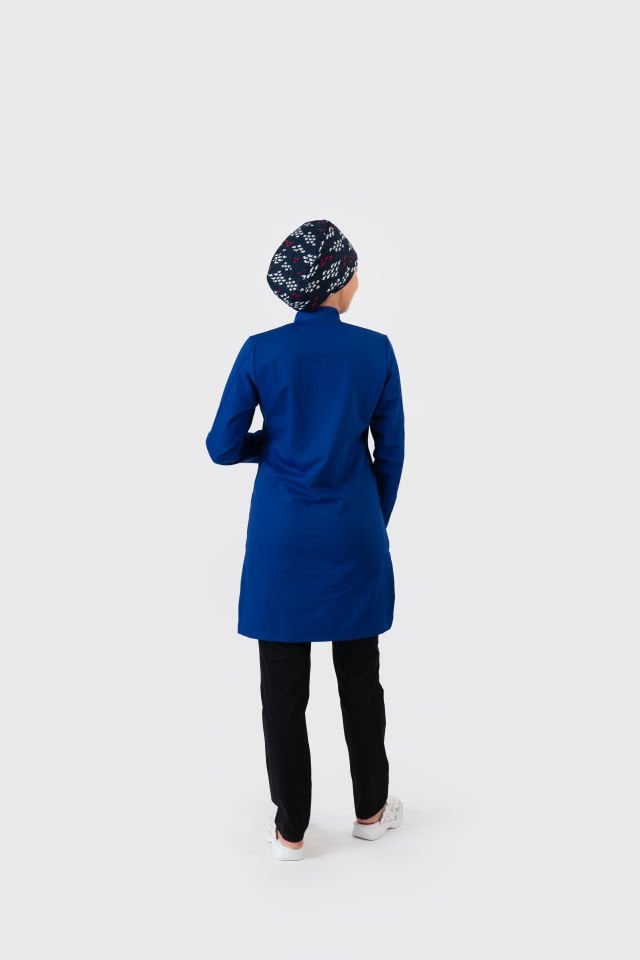 802 Saks Mavisi Tesettür Model Tek Üst