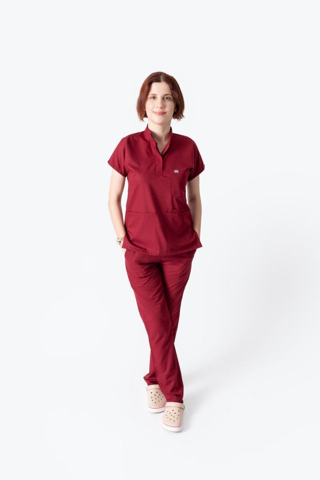 940 Bordo Hakim Yaka Gizli Çıtçıtlı Takım