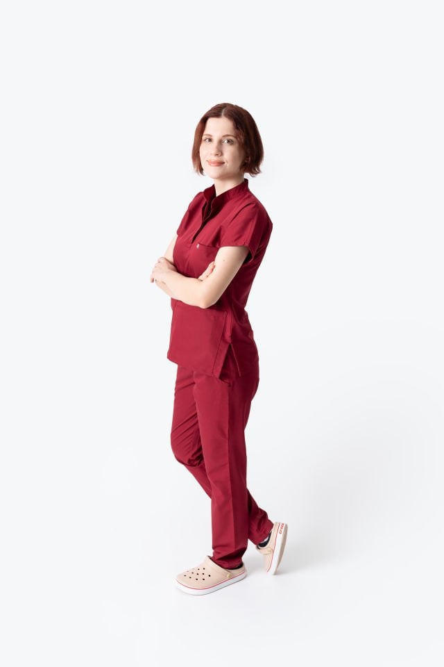 940 Bordo Hakim Yaka Gizli Çıtçıtlı Takım
