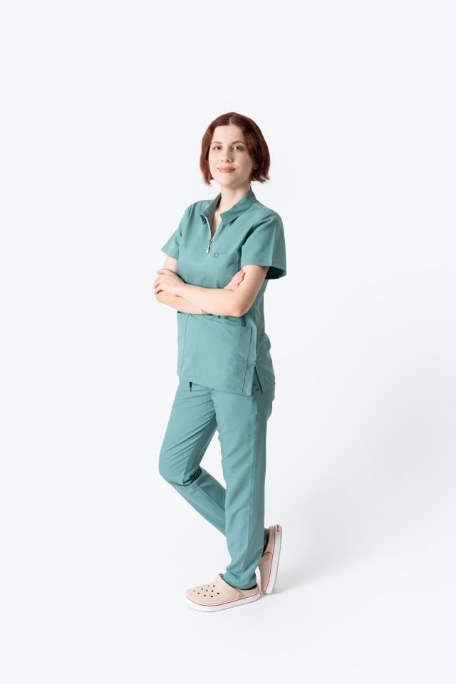 960 Küf Yeşili Polo Yaka Fermuarlı Takım