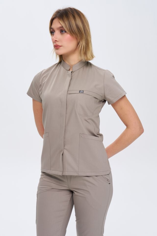 930  Vizon  Gizli Çıtçıtlı Likralı Viscon Tek Üst