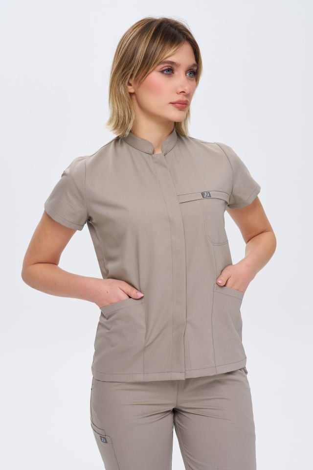 930  Vizon  Gizli Çıtçıtlı Likralı Viscon Tek Üst